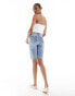 DTT Tall boyfriend fit denim shorts in light blue wash