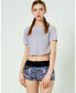 ფოტო #1 პროდუქტის Women's Echo Laser Cut Mesh Crop Tee for Women