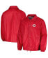 Фото #1 товара Men's Red Cincinnati Reds Coach's Raglan Full-Snap Windbreaker Jacket