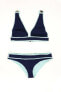 Фото #1 товара Womens Chloe Blue/ Aqua 258437 color block Bikini Swim set size XL /IT 48