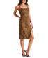 Фото #3 товара Women's Giselle Leopard-Print Side-Slit Dress