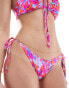 Фото #1 товара Bright Swimwear maria primavera tie side bikini bottom in pink