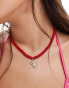 Фото #2 товара Mango X Siedres shell necklace with metal flower charm in red