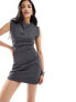 Фото #5 товара Bershka 90s mini dress with cinched waist in grey