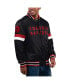 ფოტო #1 პროდუქტის Men's Black Toronto Raptors Home Game Satin Full-Snap Varsity Jacket