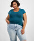 Trendy Plus Size V-Neck Short-Sleeve T-Shirt