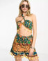 Фото #3 товара Reclaimed Vintage beach bandeau co-ord top with tassle hem in aztec print