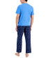 ფოტო #2 პროდუქტის Men's 2-Pc. Solid T-Shirt & Best Dad Printed Pajama Pants Set, Created for Macy's