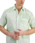 Фото #3 товара Men's Patchwork Geo-Print Short-Sleeve Linen Shirt, Created for Macy's