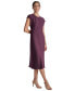 Women's Round-Neck Cap-Sleeve Midi Sheath Dress