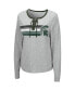 Фото #4 товара Women's Heathered Gray Michigan State Spartans Sundial Tri-Blend Long Sleeve Lace-Up T-shirt