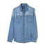 Фото #1 товара Рубашка GAP с отложным воротником, застежкой на пуговицы и длинными рукавами, мужская модель, джинсово-синего цвета, Топ GAP 225678.