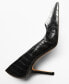 Women's Croc-Effect Heeled Shoes