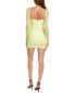 Self-Portrait Ruched Mini Dress Women's Green Uk 14/ Us 10