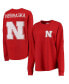 ფოტო #1 პროდუქტის Women's Scarlet Nebraska Huskers The Big Shirt Oversized Long Sleeve T-shirt