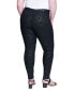 Plus Size Coated Tonal Printed Skinny Mid-rise Jean