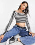 Фото #4 товара Bershka bardot stripe top in blue