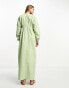 ASOS DESIGN clean shirred batwing maxi dress in sage