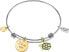 Steel bracelet with gold plated pendants LPS05AQJ09