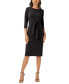 ფოტო #1 პროდუქტის Women's Tie-Front 3/4-Sleeve Crepe Knit Dress