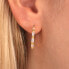 Gold-plated single earrings with crystals LPS02AQM02