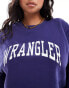 Wrangler plus crew neck logo sweatshirt in blue