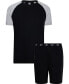 ფოტო #1 პროდუქტის Men's Cotton Loungewear Top and Short Set