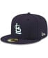 ფოტო #1 პროდუქტის Men's Navy St. Louis Cardinals Logo White 59FIFTY Fitted Hat