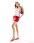 Фото #3 товара Pull&Bear bandeau top in red stripe