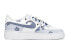 【定制球鞋】 Nike Air Force 1 Low fzbb 做旧 解构 蓝白像素 小花 清新 低帮 板鞋 女款 蓝白 礼盒 / Кроссовки Nike Air Force DD8959-100