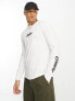 Hollister script chest & arm logo long sleeve top in white