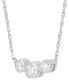 Lab Grown Diamond Three Stone Pendant Collar Necklace (1 ct. t.w.) in 14k White Gold, 16" + 2" extender