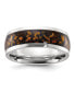 Фото #1 товара Stainless Steel Yellow Tiger's Eye Inlay Band Ring