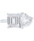 ფოტო #3 პროდუქტის Cubic Zirconia Two Stone Promise Ring in Sterling Silver