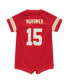 ფოტო #2 პროდუქტის Infant Girls and Boys Patrick Mahomes Red Kansas City Chiefs Romper Jersey