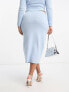I Saw It First Plus midi skirt co-ord in pale blue