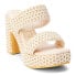 BEACH by Matisse Gem Block Heels Womens Beige, Off White Casual Sandals GEM-161