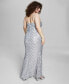 Фото #2 товара Trendy Plus Size Sequined V-Neck Sleeveless Gown
