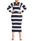 Фото #1 товара Plus Size Striped Sweater Dress