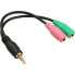 Фото #1 товара InLine Audio Headset Adapter Cable 3.5mm male 4 Pin / 2x 3.5mm - black - 0.15m