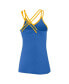 Фото #2 товара Women's Powder Blue Los Angeles Chargers Go For It Strappy Crossback Tank Top