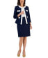 Women's Framed Collarless Skirt Suit, Regular & Petite