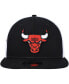 Men's Black Chicago Bulls Pop Panels 9FIFTY Snapback Hat