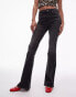 Фото #2 товара Topshop high rise Jamie flare jeans in black