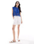 Фото #1 товара Stradivarius crochet top with tassel hem in blue