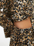 Фото #3 товара Topshop leopard print piped shirt and short pyjama set in multi