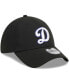 Фото #4 товара Men's Black Los Angeles Dodgers Logo 39THIRTY Flex Hat