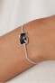 Fine silver bracelet with black onyx teddy bear 1000149400