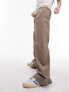 Фото #7 товара Topshop super wide leg pleated poplin trouser in sand