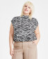 Trendy Plus Size Printed Blouson Tee, Created for Macy's